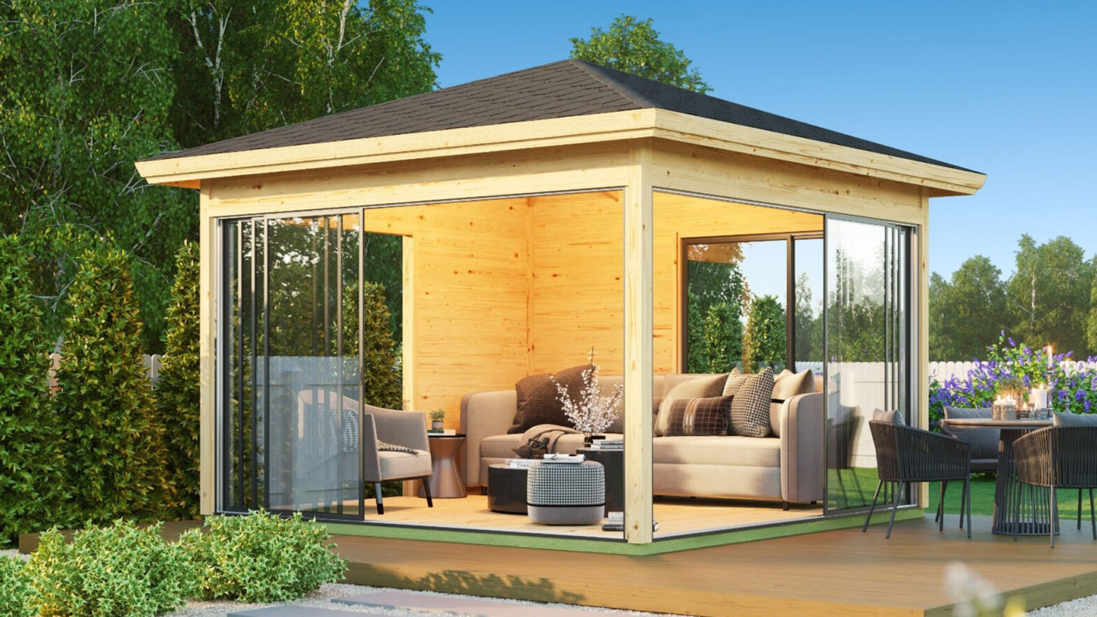 Glaspavillon ALU 44F ISO Gardenhouse24